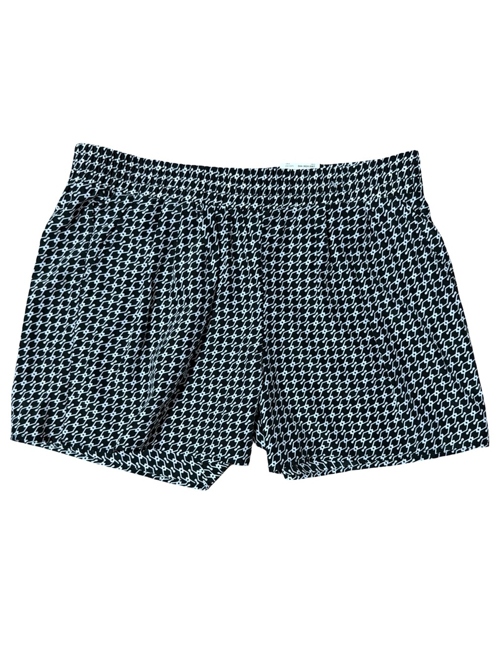 a.n.a Black White Geometric Print Women Elastic Waist Shorts Pockets